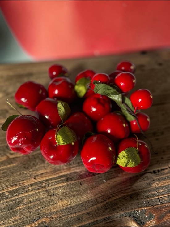 Other - Vintage Mini Red Apple Christmas Ornaments Bundle Faux Fruit Decor